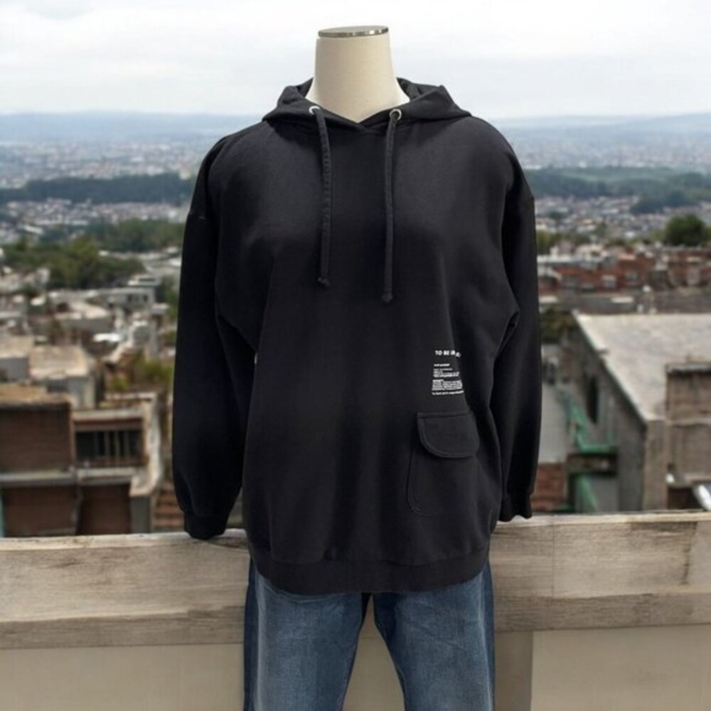 Boohoo Black Oversized Hoodie Graphic Streetwear Aesthetic Athleisure Layering‎